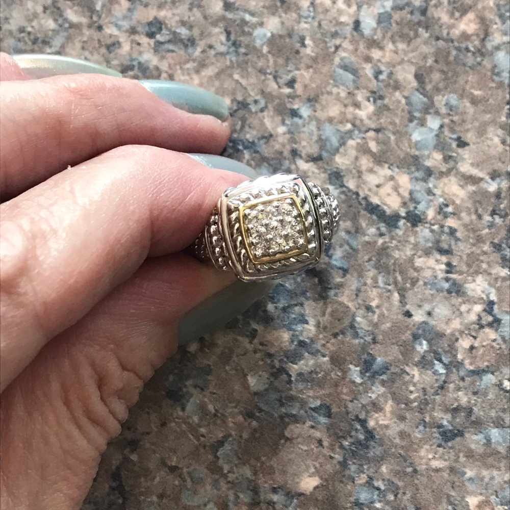 Judith Ripka JR sterling silver 925 & 18k ring